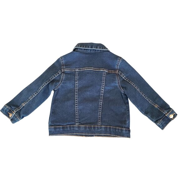 Wonder Nation Denim Jacket 3T Girls Dark Wash Button-Up Pockets Cotton - Picture 2 of 7